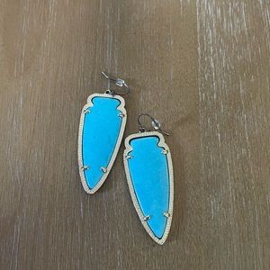 Kendra Scott gold turquoise earrings